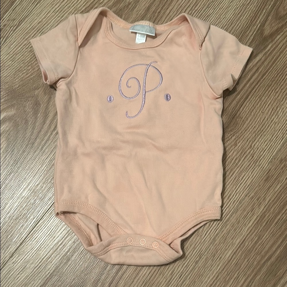 Peach Short Sleeve Baby Onesie